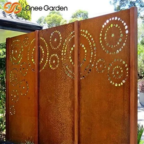 รูปแบบวงกลม Corten ตกแต่งหน้าจอ