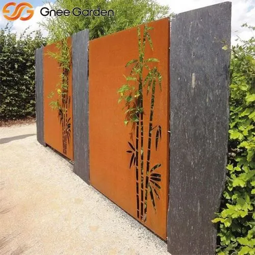 เลเซอร์ Corten ตัดแผงผนังโลหะตกแต่งไม้ไผ่