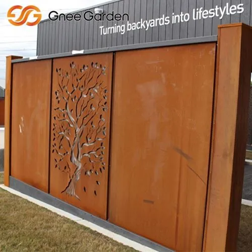 Corten Steel Emted Tree Pattern Garden หน้าจอพรุน