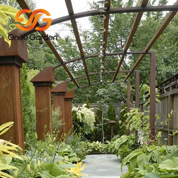 Corten Steel Metal Gazebo หลังคาเหล็ก