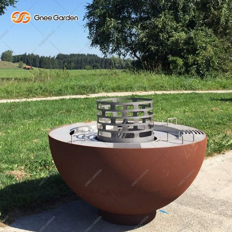 Corten Steel Fire Bowl Barbecue