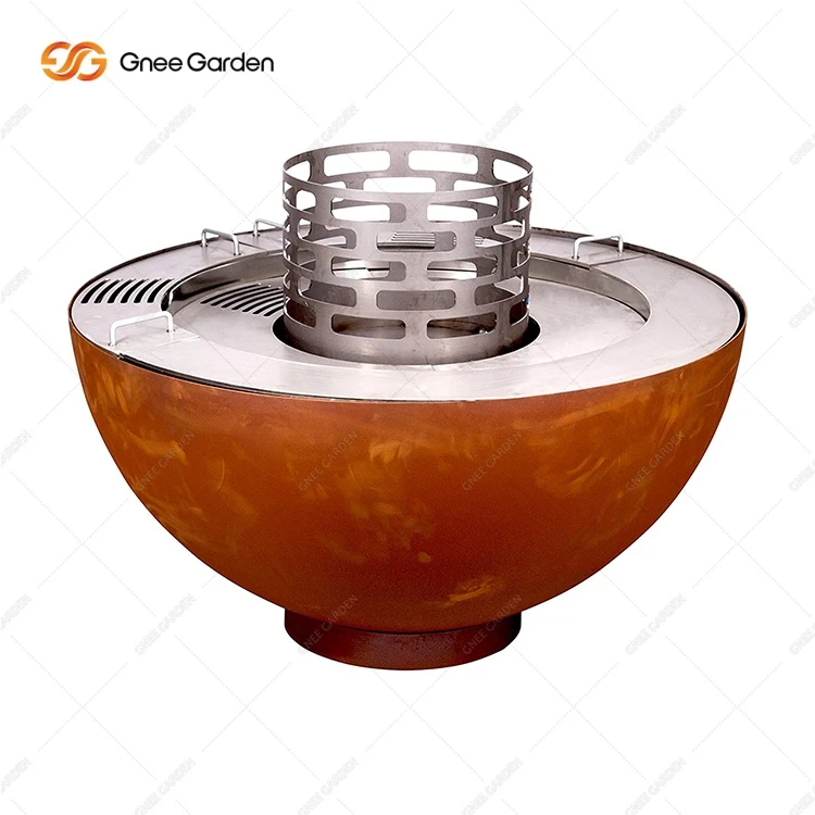 บาร์บีคิวแหวนเผาไม้ Corten Steel Fire Bowl