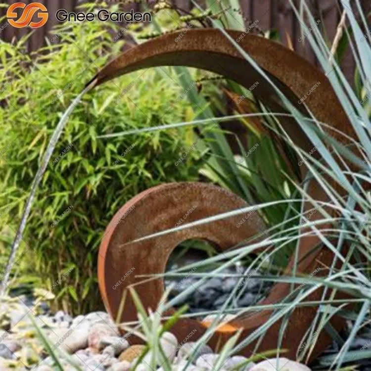 Corten Steel water fountain for courtyard