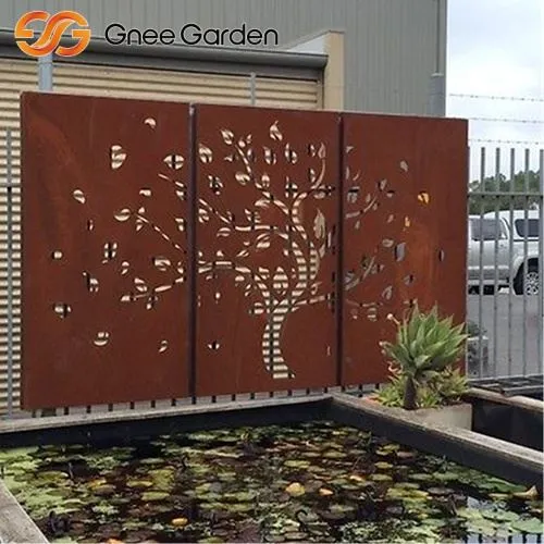 รูปแบบ Corten Tree Laser Corten Tree Decorative Garden Wall
