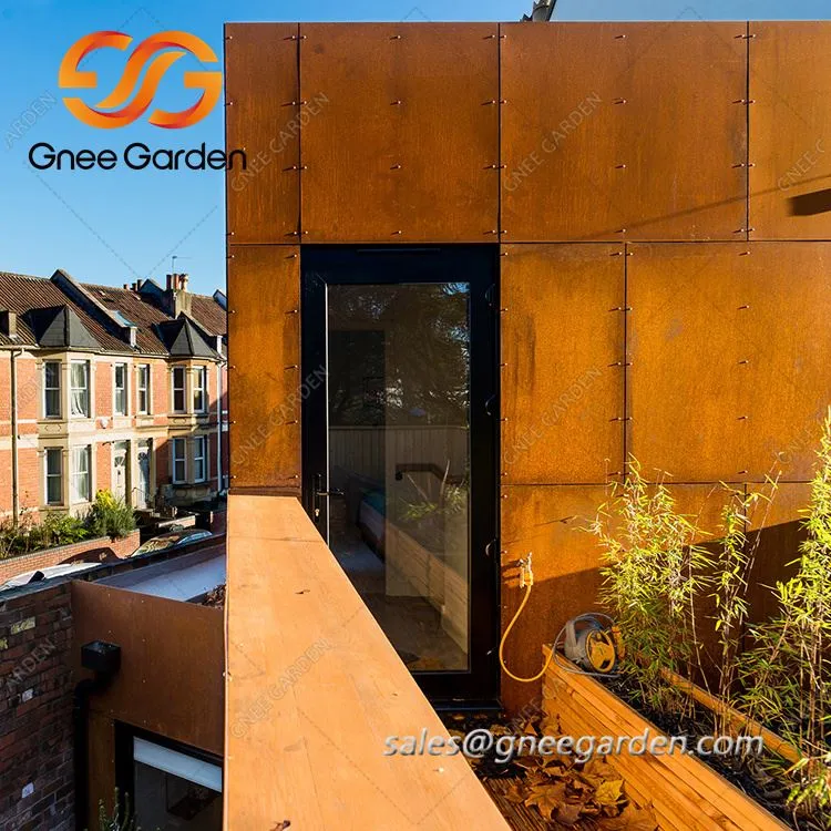 การหุ้มผนังเหล็ก Corten Steel ที่เป็นสนิมด้วยตนเอง