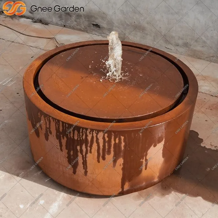 น้ำพุน้ำ Corten Steel ที่ทันสมัยพร้อมไฟ LED