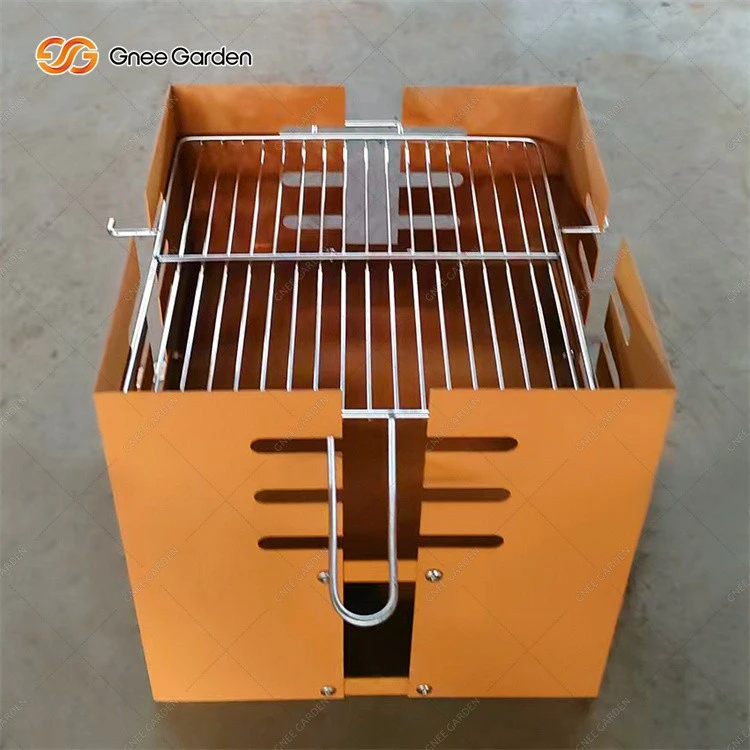 Corten steel outdoor charcoal grill