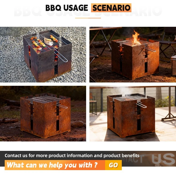 Corten steel big charcoal grill Corten steel big charcoal grill