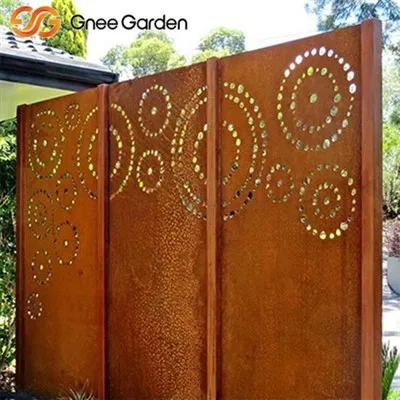 รูปแบบวงกลม Corten ตกแต่งหน้าจอ