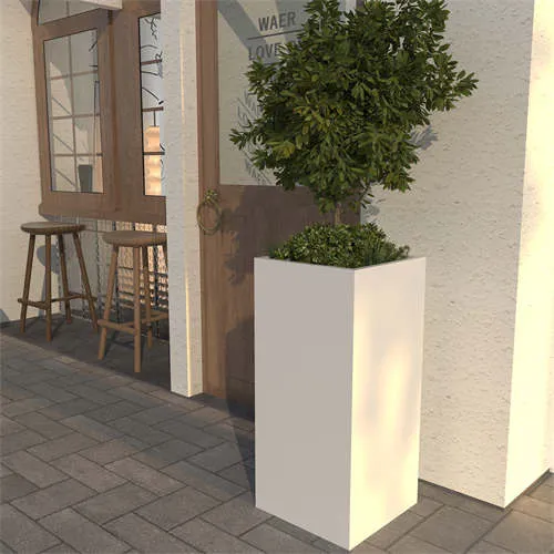 กระถางต้นไม้ยาวสีขาว ตกแต่งตามสั่ง